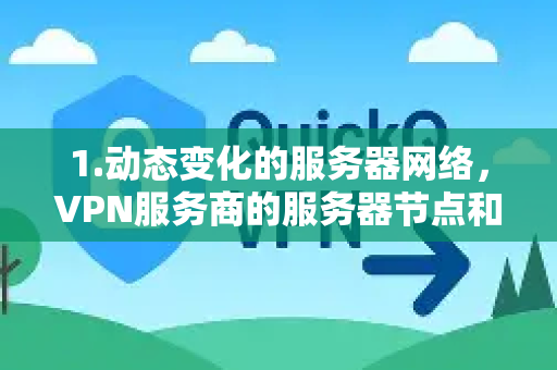 1.动态变化的服务器网络,VPN服务商的服务器节点和覆盖地区是动态调整的,会根据运营情况、用户需求、网络稳定性等因素增加或减少。因此,一个固定的列表很快就会过时-第1张图片-QuickQ加速器下载_QuickQ官方网站正版 1.动态变化的服务器网络,VPN服务商的服务器节点和覆盖地区是动态调整的,会根据运营情况、用户需求、网络稳定性等因素增加或减少。因此,一个固定的列表很快就会过时-第1张图片-QuickQ加速器下载_QuickQ官方网站正版